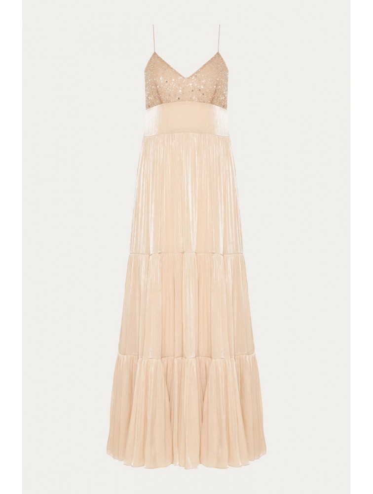 NIDODILEDA Margot Dress Silvery Nude Μπεζ Φόρεμα