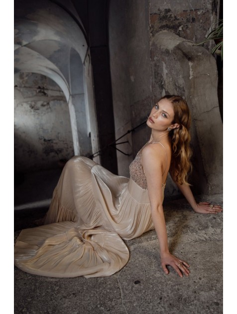 NIDODILEDA Margot Dress Silvery Nude Μπεζ Φόρεμα