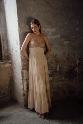 NIDODILEDA Margot Dress Silvery Nude Μπεζ Φόρεμα