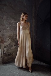 NIDODILEDA Margot Dress Silvery Nude Μπεζ Φόρεμα