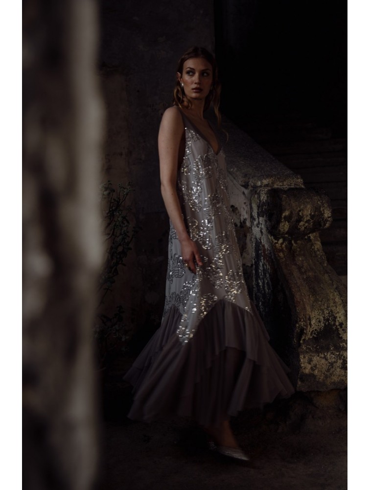 NIDODILEDA Marvel Dress Silvery Grey Ασημί Φόρεμα