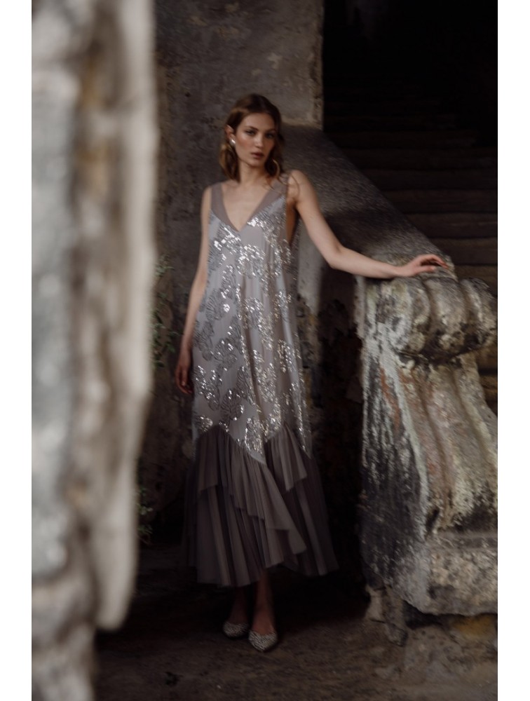 NIDODILEDA Marvel Dress Silvery Grey Ασημί Φόρεμα