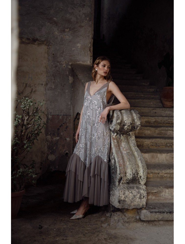 NIDODILEDA Marvel Dress Silvery Grey Ασημί Φόρεμα