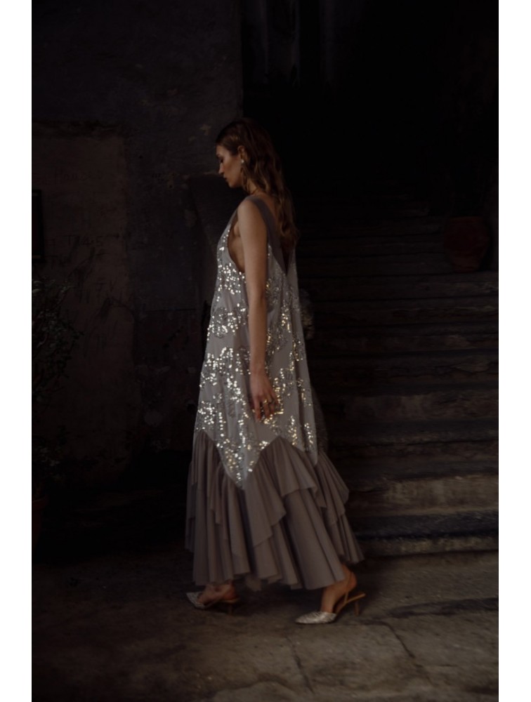 NIDODILEDA Marvel Dress Silvery Grey Ασημί Φόρεμα