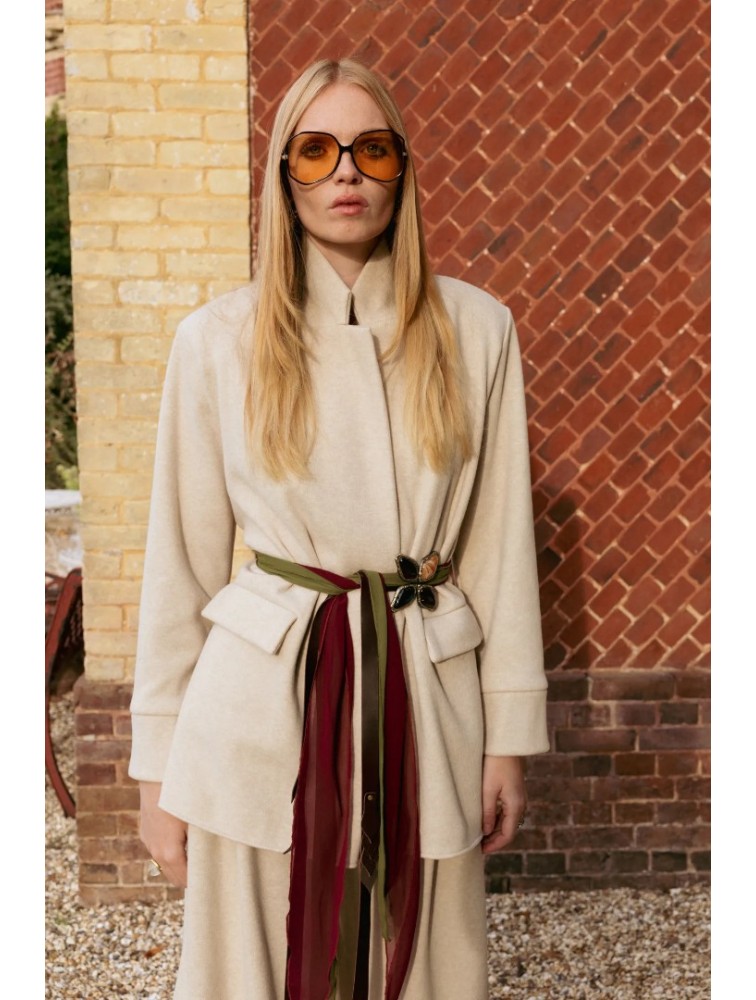 NIDODILEDA Meadow Belt Leather Muslin Embellished Brown Καφέ Δερμάτινη Ζώνη με Διακοσμητικές Πέτρες
