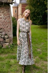 NIDODILEDA Meadow Belt Leather Muslin Embellished Brown Καφέ Δερμάτινη Ζώνη με Διακοσμητικές Πέτρες