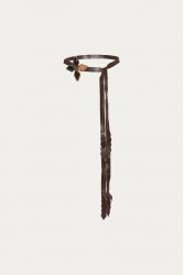 NIDODILEDA Meadow Belt Leather Muslin Embellished Brown Καφέ Δερμάτινη Ζώνη με Διακοσμητικές Πέτρες