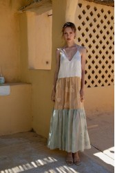 NIDODILEDA Medtween Dress Satin Floral Embroidered Muslin