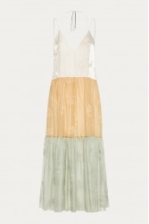 NIDODILEDA Medtween Dress Satin Floral Embroidered Muslin