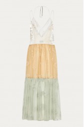 NIDODILEDA Medtween Dress Satin Floral Embroidered Muslin