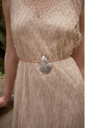 NIDODILEDA Mile Dress Beaded Fringe Semi Sheer