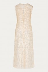 NIDODILEDA Mile Dress Beaded Fringe Semi Sheer