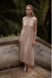 NIDODILEDA Mile Dress Beaded Fringe Semi Sheer