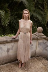NIDODILEDA Mile Dress Beaded Fringe Semi Sheer