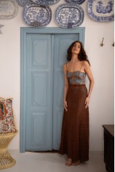 NIDODILEDA Moment Top Dress Floral Cut Out Overlay
