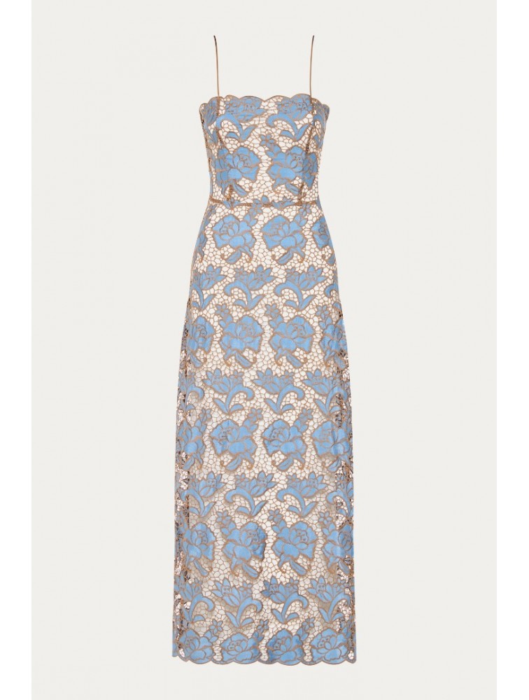 NIDODILEDA Moment Top Dress Floral Cut Out Overlay