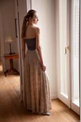 NIDODILEDA Movement Pants Sequin Embroidered Nude Ασημί Παγετένια Παντελόνα