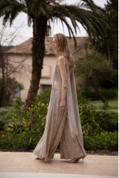 NIDODILEDA Movement Pants Sequin Embroidered Nude Ασημί Παγετένια Παντελόνα