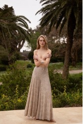 NIDODILEDA Movement Pants Sequin Embroidered Nude Ασημί Παγετένια Παντελόνα