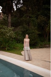 NIDODILEDA Movement Pants Sequin Embroidered Nude Ασημί Παγετένια Παντελόνα