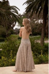 NIDODILEDA Movement Pants Sequin Embroidered Nude Ασημί Παγετένια Παντελόνα