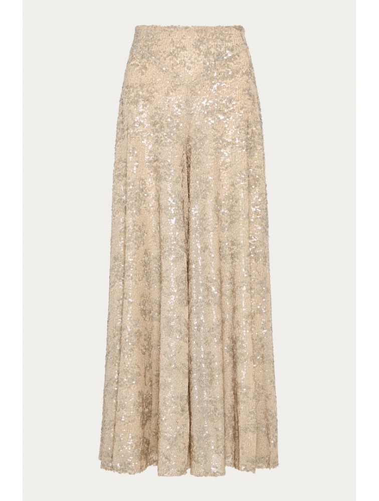 NIDODILEDA Movement Pants Sequin Embroidered Nude Ασημί Παγετένια Παντελόνα