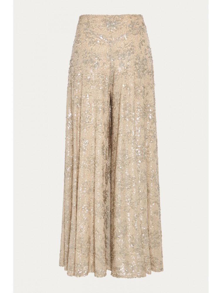 NIDODILEDA Movement Pants Sequin Embroidered Nude Ασημί Παγετένια Παντελόνα