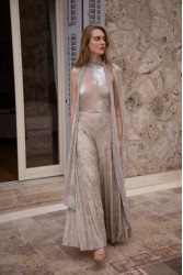NIDODILEDA Movement Pants Sequin Embroidered Nude Ασημί Παγετένια Παντελόνα