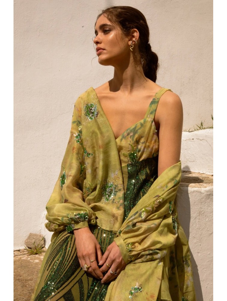 NIDODILEDA Nolwen Kimono Shirt Floral Sequined Embroidered