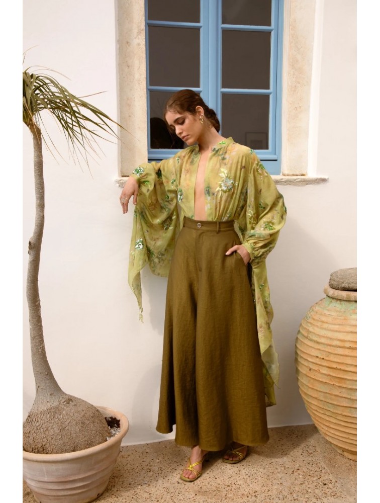 NIDODILEDA Nolwen Kimono Shirt Floral Sequined Embroidered