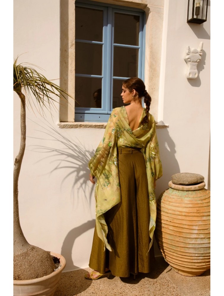 NIDODILEDA Nolwen Kimono Shirt Floral Sequined Embroidered