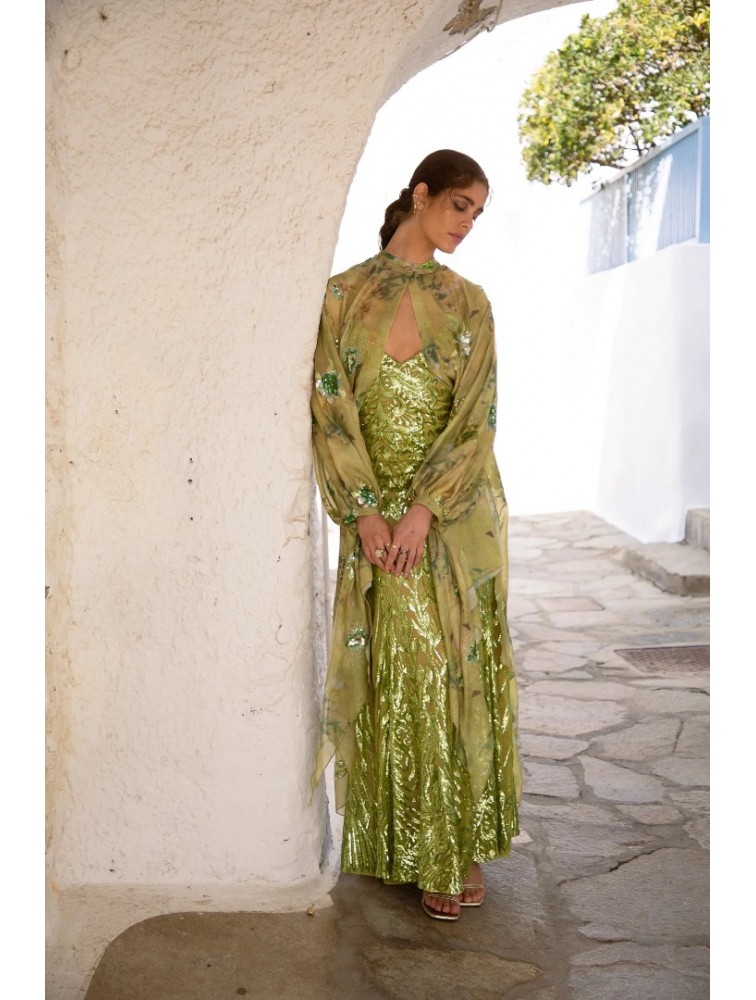NIDODILEDA Nolwen Kimono Shirt Floral Sequined Embroidered