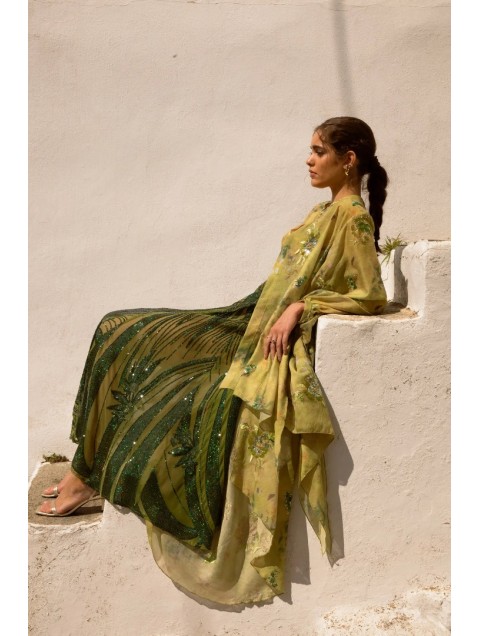 NIDODILEDA Nolwen Kimono Shirt Floral Sequined Embroidered 