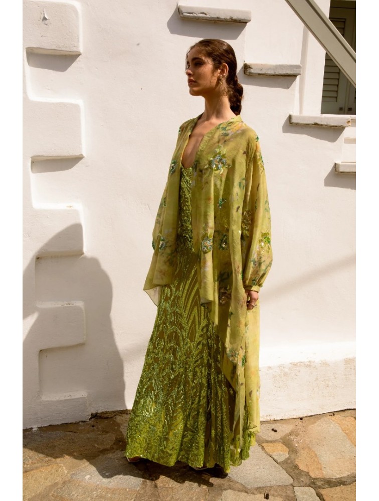 NIDODILEDA Nolwen Kimono Shirt Floral Sequined Embroidered