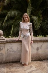 NIDODILEDA Nomadic Dress Beaded Sequined Net Applique