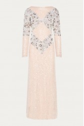 NIDODILEDA Nomadic Dress Beaded Sequined Net Applique