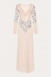 NIDODILEDA Nomadic Dress Beaded Sequined Net Applique