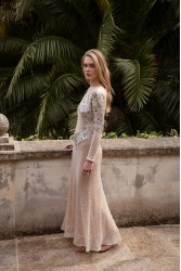NIDODILEDA Nomadic Dress Beaded Sequined Net Applique