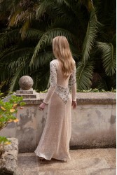 NIDODILEDA Nomadic Dress Beaded Sequined Net Applique
