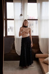 NIDODILEDA Olvida Skirt Knitted Μαύρη Φούστα