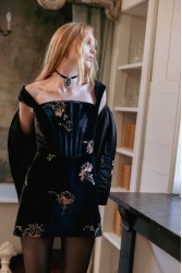 NIDODILEDA Onyx Choker Belt Velvet Rhinestone Μαύρο Τσόκερ με Βελούδινη Κορδέλα