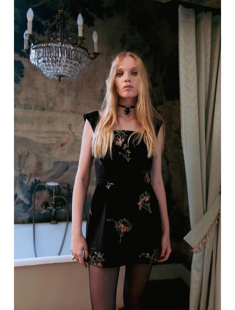NIDODILEDA Onyx Choker Belt Velvet Rhinestone Μαύρο Τσόκερ με Βελούδινη Κορδέλα