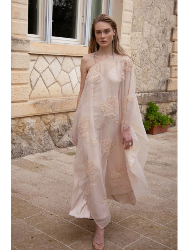 NIDODILEDA Path Cape Bead Embroidered Slitted