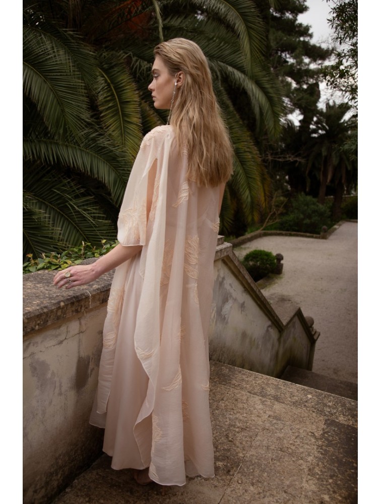 NIDODILEDA Path Cape Bead Embroidered Slitted