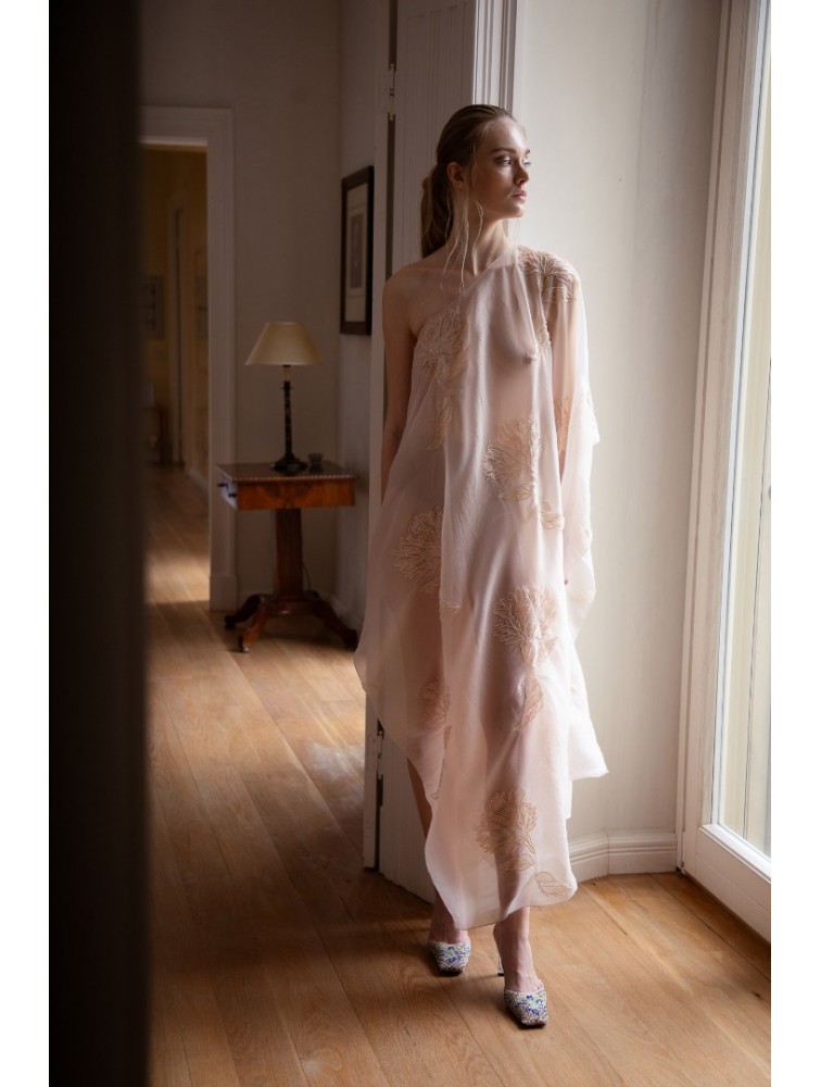 NIDODILEDA Path Cape Bead Embroidered Slitted