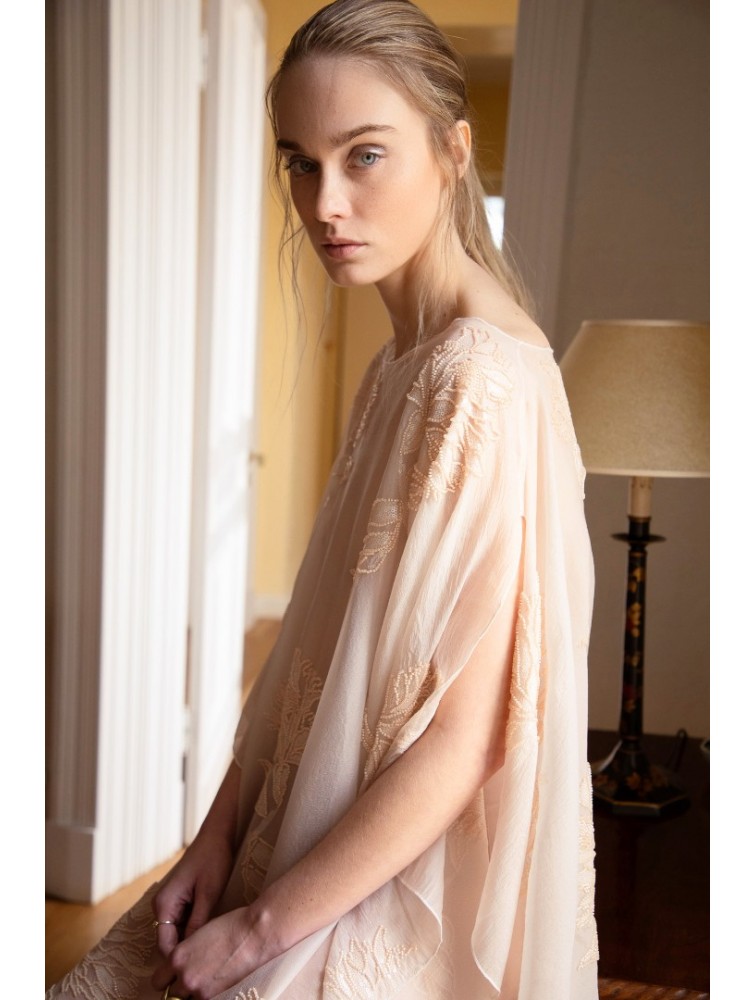 NIDODILEDA Path Cape Bead Embroidered Slitted