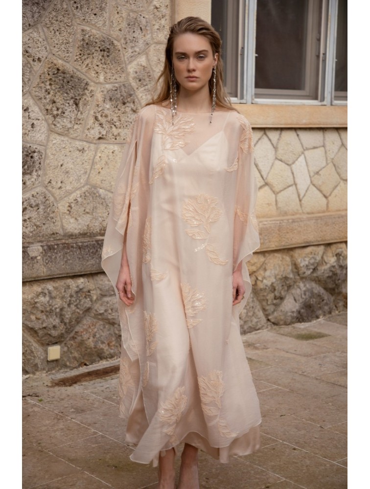NIDODILEDA Path Cape Bead Embroidered Slitted