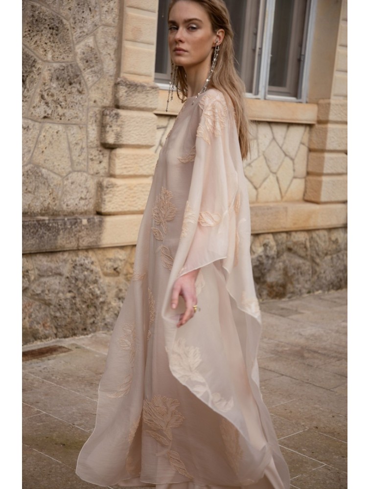 NIDODILEDA Path Cape Bead Embroidered Slitted