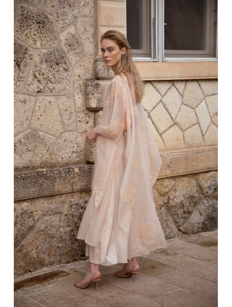 NIDODILEDA Path Cape Bead Embroidered Slitted