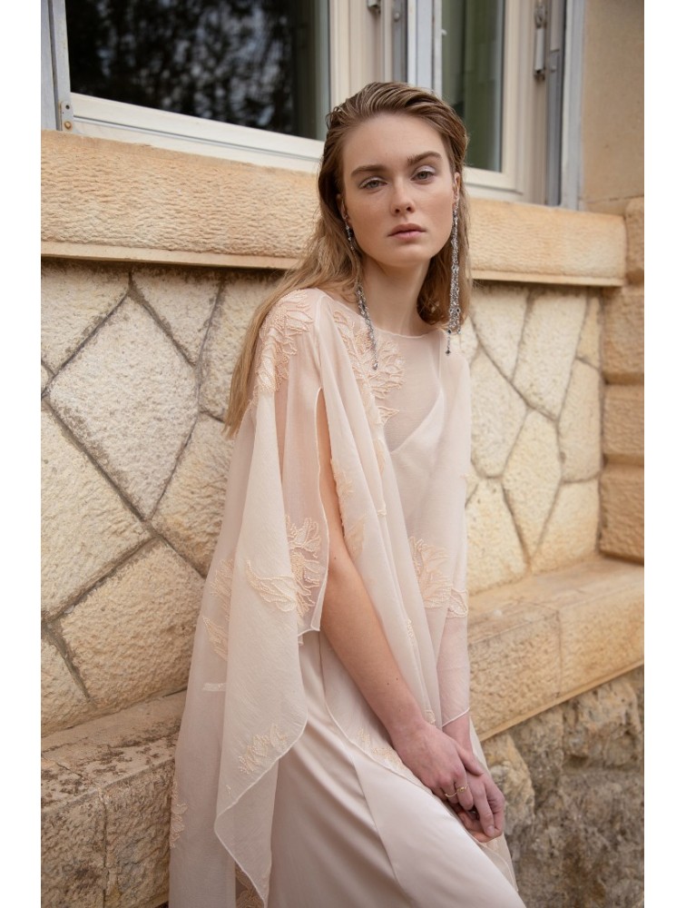 NIDODILEDA Path Cape Bead Embroidered Slitted